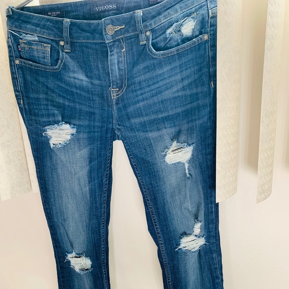 Vigoss Distressed  Blue Jeans - Picture 2 of 4